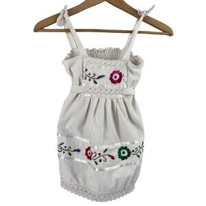 Handmade Embroidered Strappy Dress for Girls Size 2